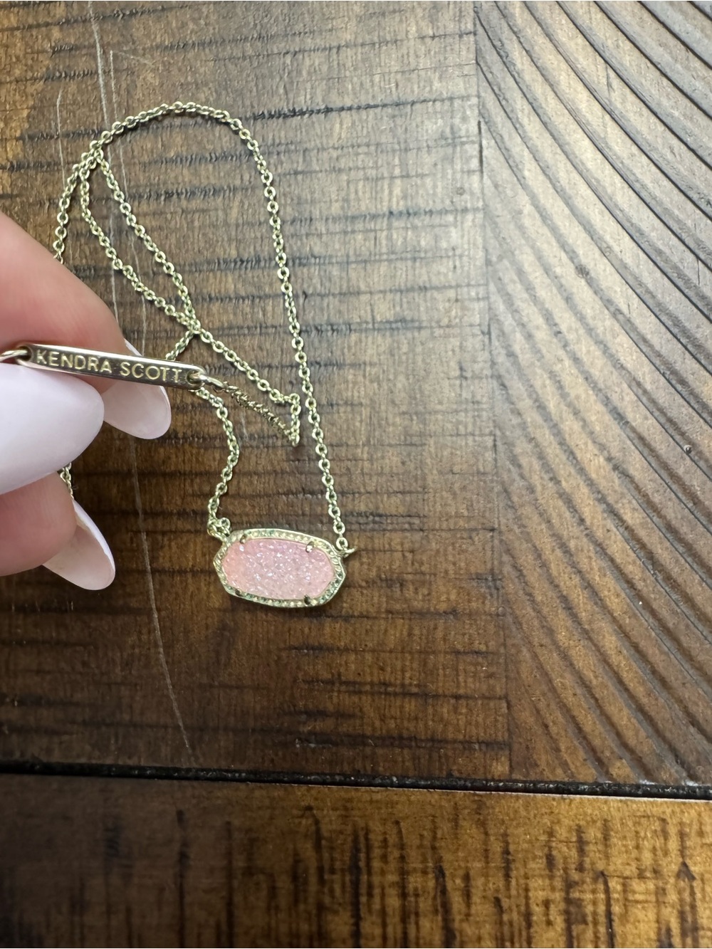 Kendra Scott Pink Druzy Pendant Necklace - Gold Tone